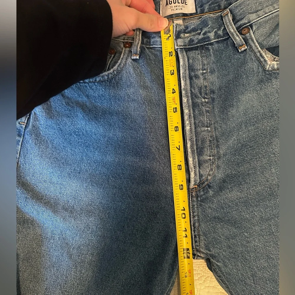 Agolde Straight Leg Jeans in Medium Blue Wash - Picture 10 of 11